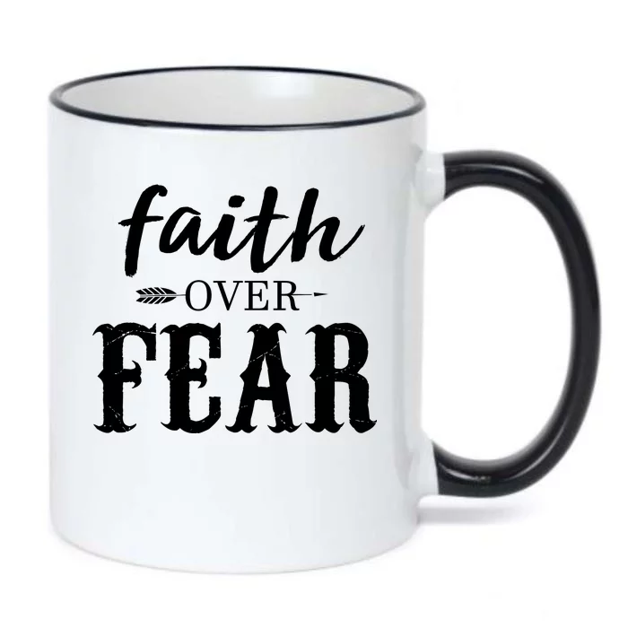 Faith Over Fear Black Color Changing Mug