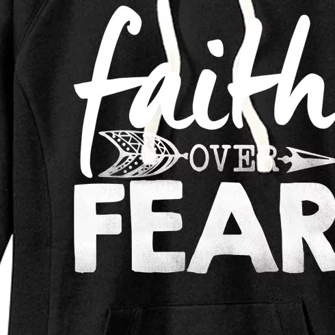 Faith Over Fear Christian Arrow Women's Fleece Hoodie