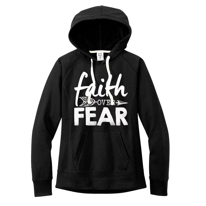 Faith Over Fear Christian Arrow Women's Fleece Hoodie