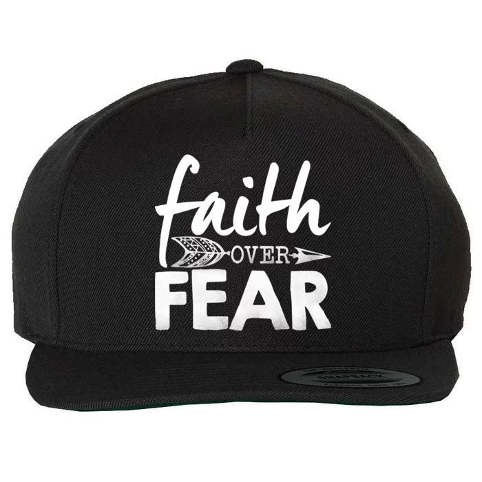 Faith Over Fear Christian Arrow Wool Snapback Cap