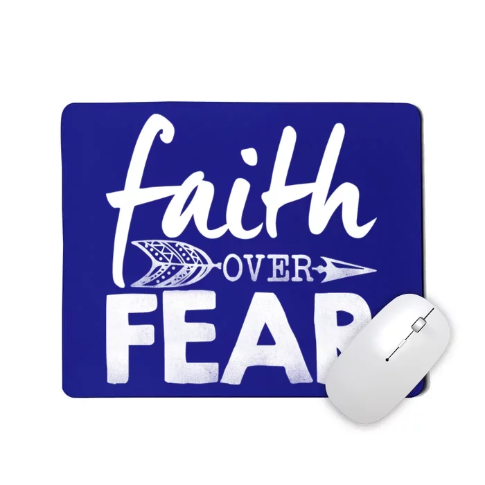 Faith Over Fear Christian Arrow Mousepad