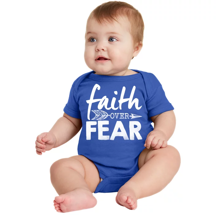 Faith Over Fear Christian Arrow Baby Bodysuit