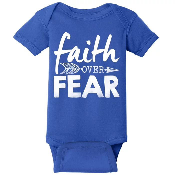 Faith Over Fear Christian Arrow Baby Bodysuit