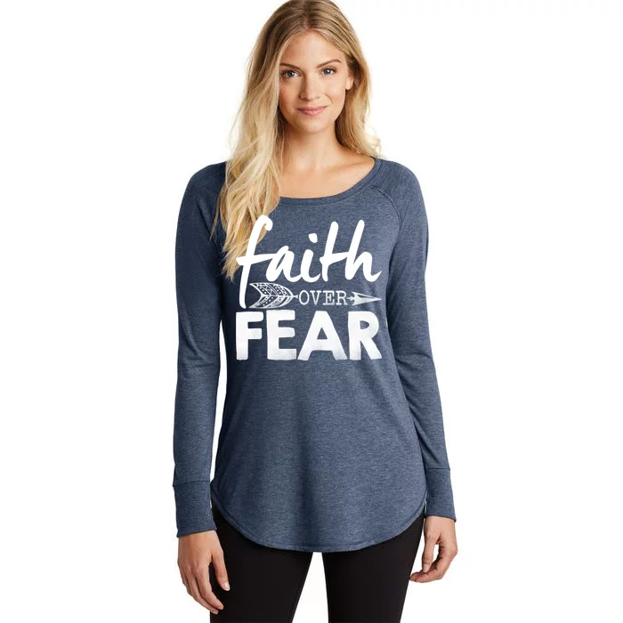 Faith Over Fear Christian Arrow Women's Perfect Tri Tunic Long Sleeve Shirt