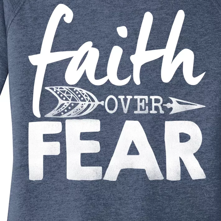 Faith Over Fear Christian Arrow Women's Perfect Tri Tunic Long Sleeve Shirt