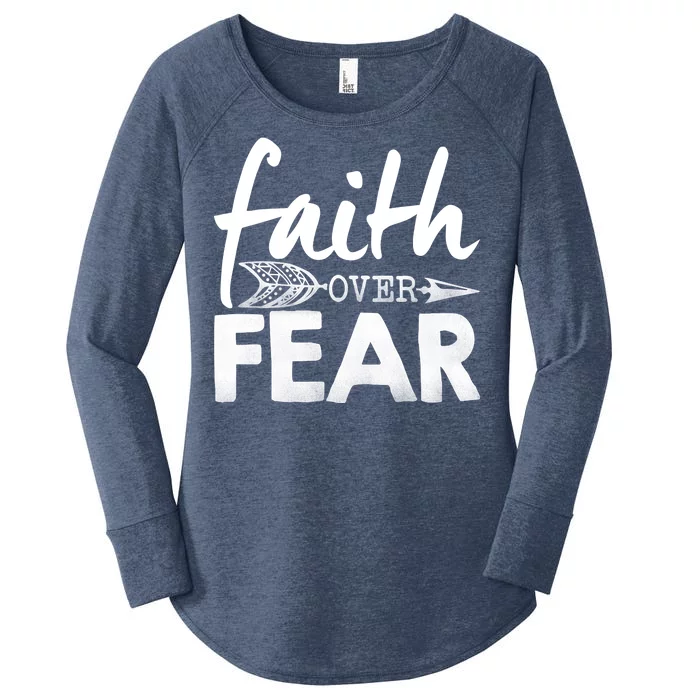 Faith Over Fear Christian Arrow Women's Perfect Tri Tunic Long Sleeve Shirt