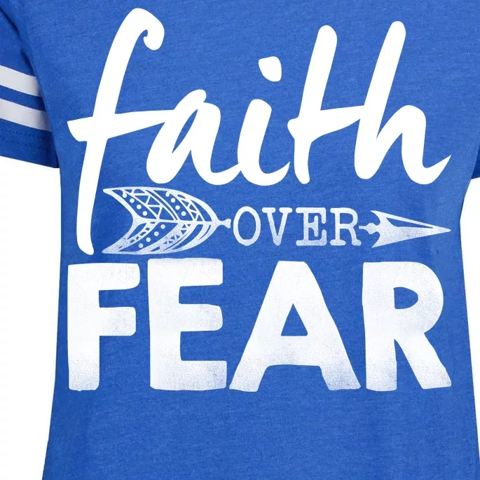 Faith Over Fear Christian Arrow Enza Ladies Jersey Football T-Shirt