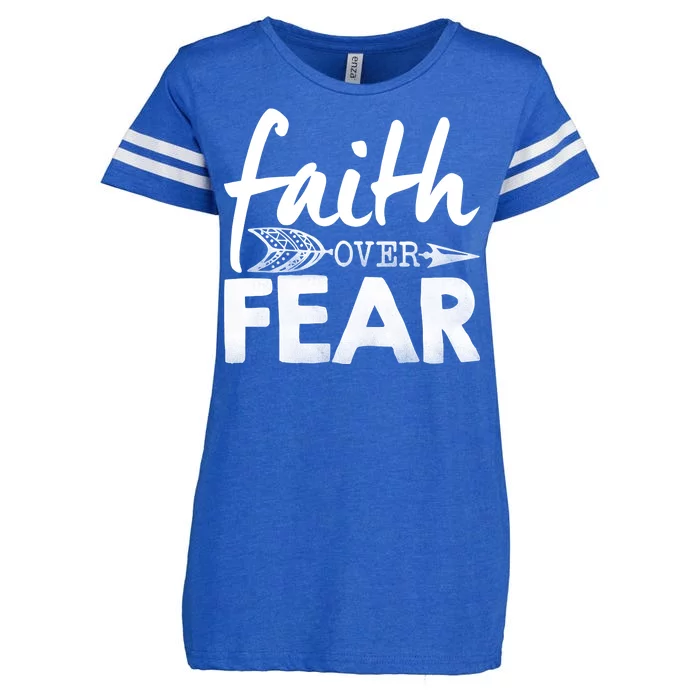 Faith Over Fear Christian Arrow Enza Ladies Jersey Football T-Shirt