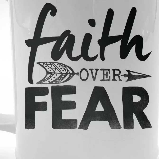 Faith Over Fear Christian Arrow Front & Back Beer Stein