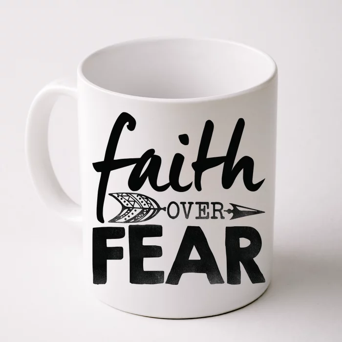 Faith Over Fear Christian Arrow Front & Back Coffee Mug