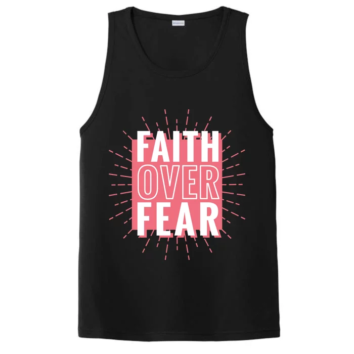 Faith Over Fear Cute Christian Quote Performance Tank