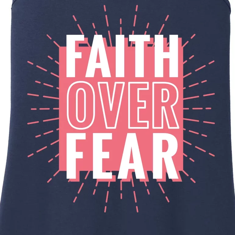 Faith Over Fear Cute Christian Quote Ladies Essential Tank