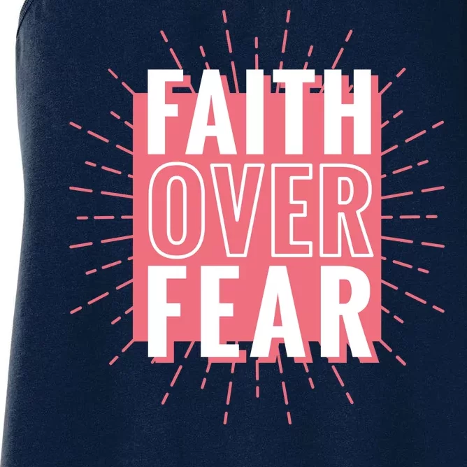 Faith Over Fear Cute Christian Quote Women's Racerback Tank