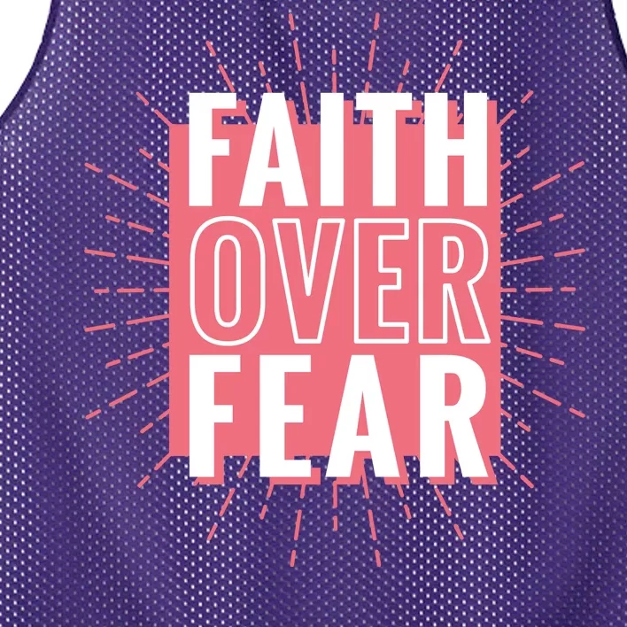 Faith Over Fear Cute Christian Quote Mesh Reversible Basketball Jersey Tank