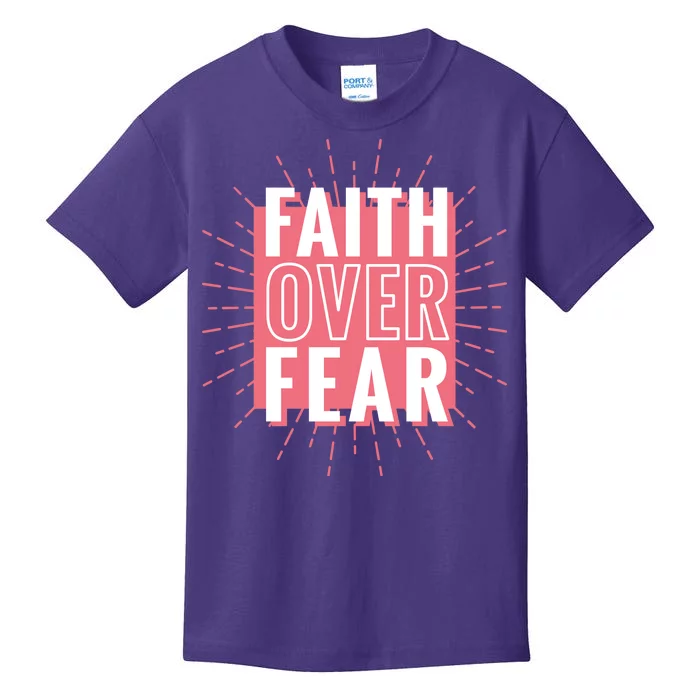 Faith Over Fear Cute Christian Quote Kids T-Shirt