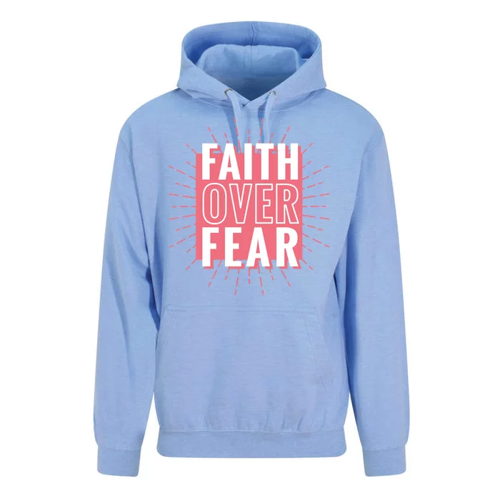 Faith Over Fear Cute Christian Quote Unisex Surf Hoodie