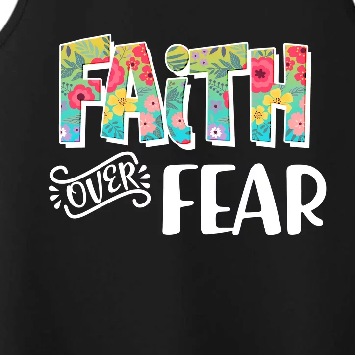 Faith Over Fear Flower Pattern Performance Tank