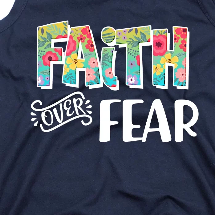 Faith Over Fear Flower Pattern Tank Top