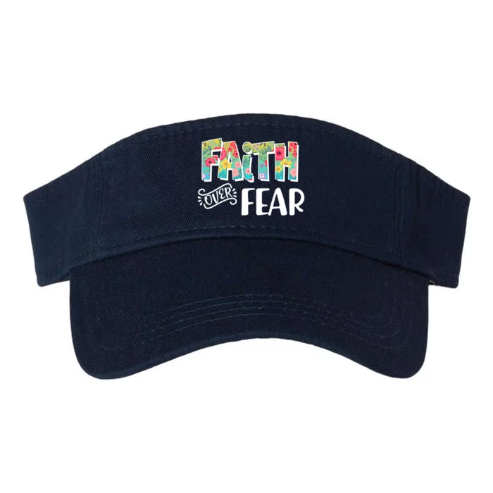 Faith Over Fear Flower Pattern Valucap Bio-Washed Visor