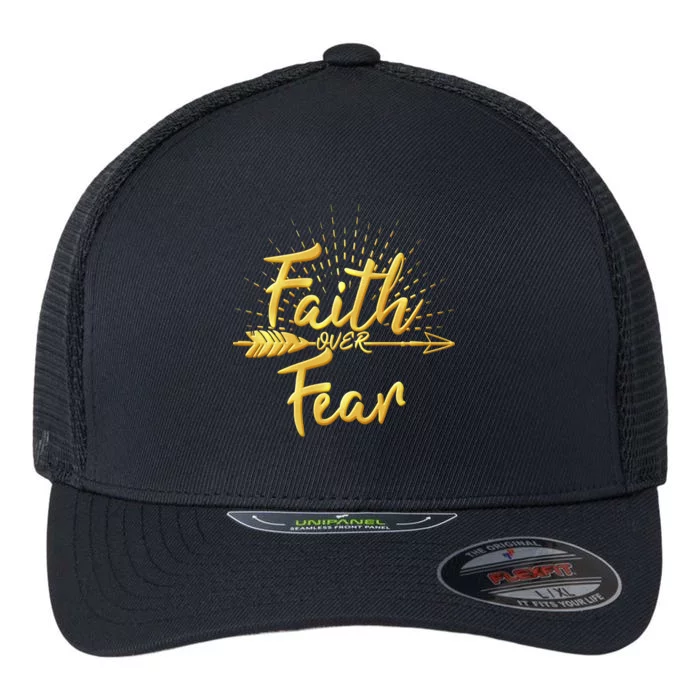 Faith Over Fear Gold Limited Edition Flexfit Unipanel Trucker Cap