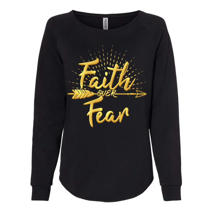 Faith Over Fear Gold Limited Edition Womens California Wash Sweatshirt