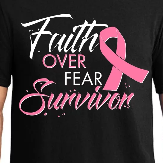 Faith Over Fear Survivor Breast Cancer Awareness Pajama Set