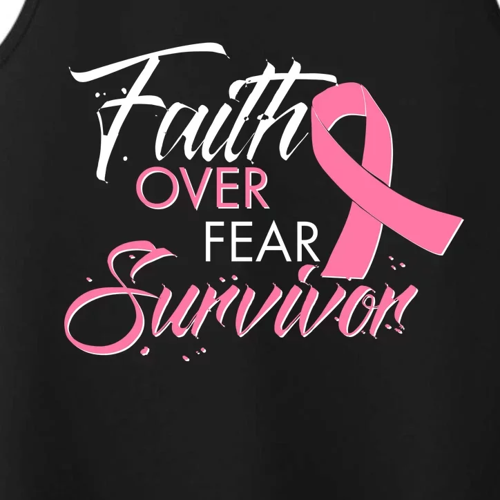 Faith Over Fear Survivor Breast Cancer Awareness Performance Tank