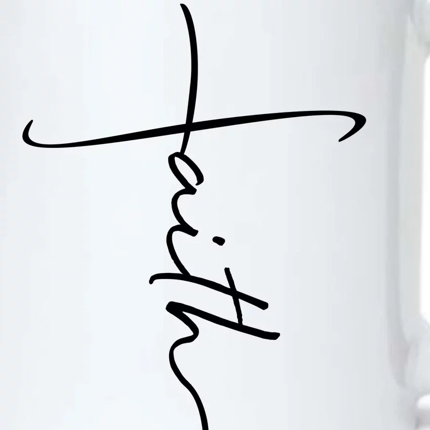 Faith Simple Script Logo Black Color Changing Mug