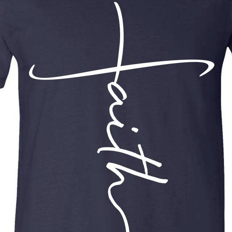 Faith Simple Script Logo V-Neck T-Shirt