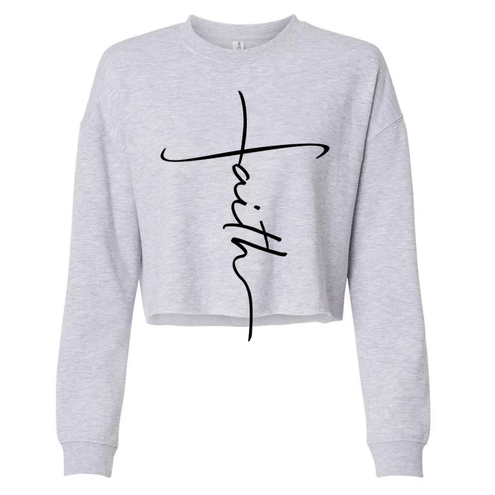 Faith Simple Script Logo Cropped Pullover Crew