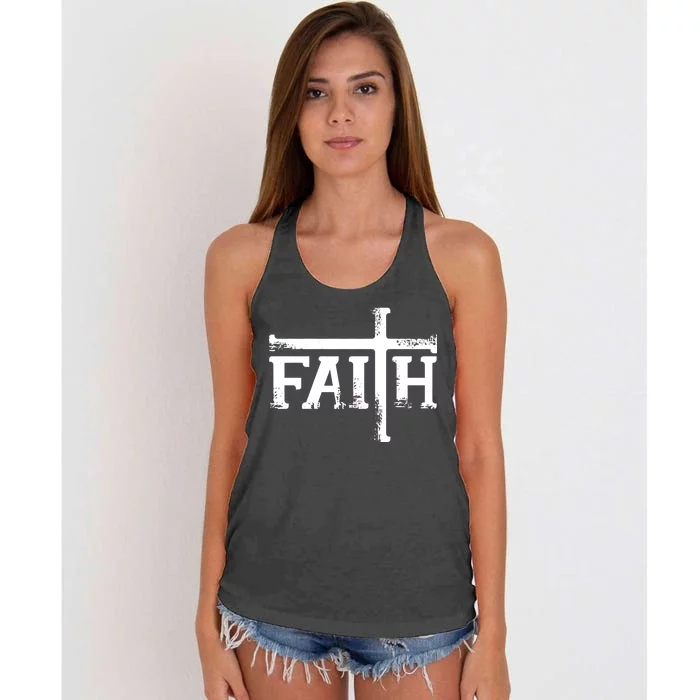 Faith Typo Logo Women's Knotted Racerback Tank