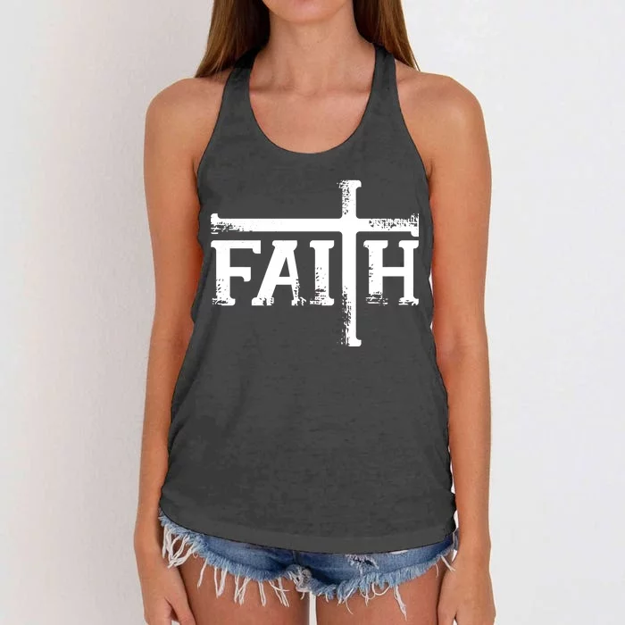 Faith Typo Logo Women's Knotted Racerback Tank