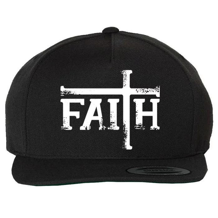 Faith Typo Logo Wool Snapback Cap