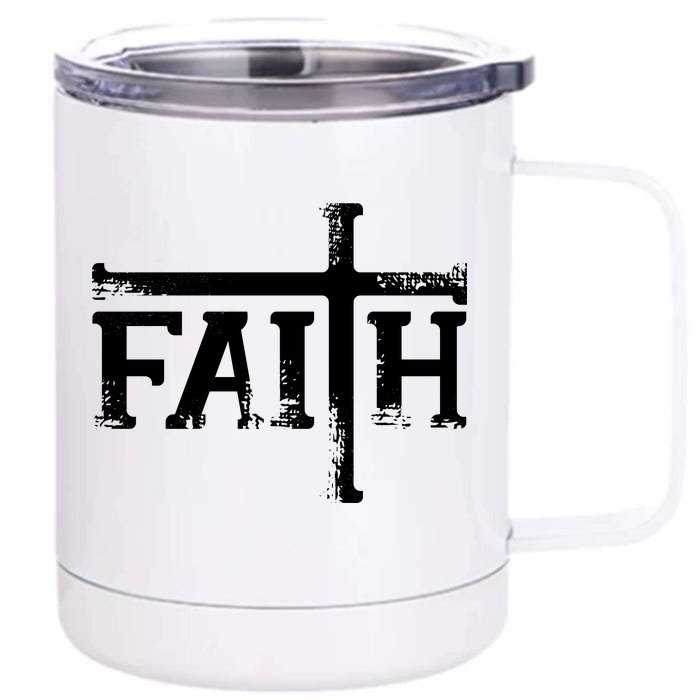 Faith Typo Logo Front & Back 12oz Stainless Steel Tumbler Cup