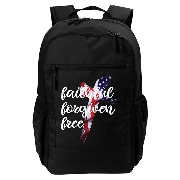 Faithful Forgiving Free American Cross Daily Commute Backpack