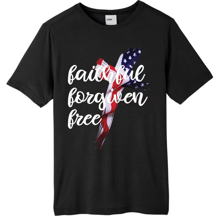 Faithful Forgiving Free American Cross ChromaSoft Performance T-Shirt