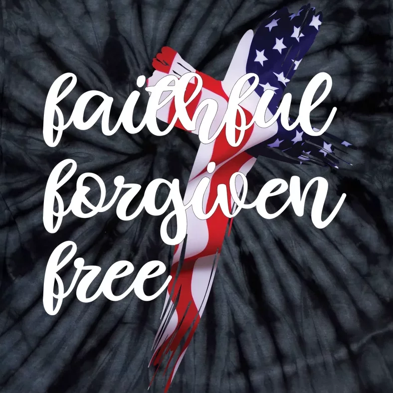 Faithful Forgiving Free American Cross Tie-Dye T-Shirt