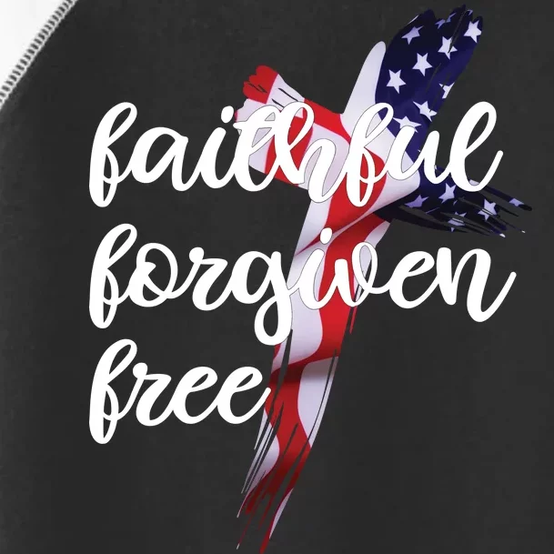 Faithful Forgiving Free American Cross Toddler Fine Jersey T-Shirt