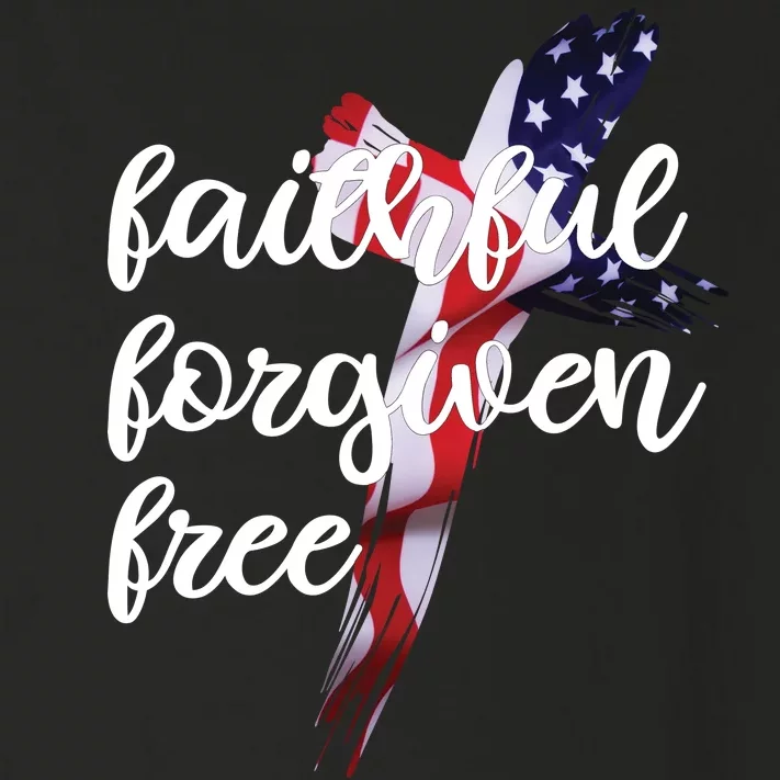 Faithful Forgiving Free American Cross Toddler Long Sleeve Shirt