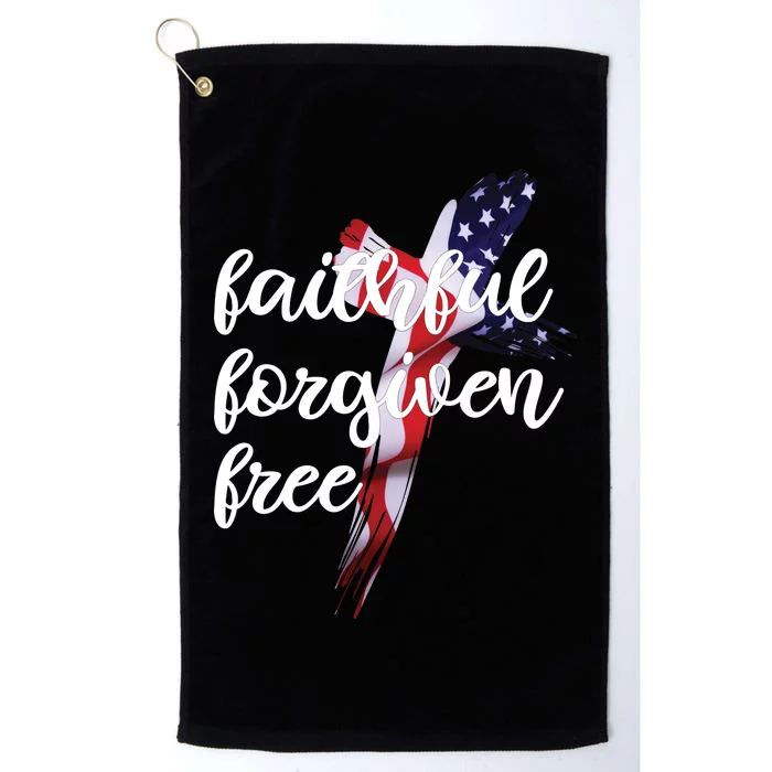 Faithful Forgiving Free American Cross Platinum Collection Golf Towel