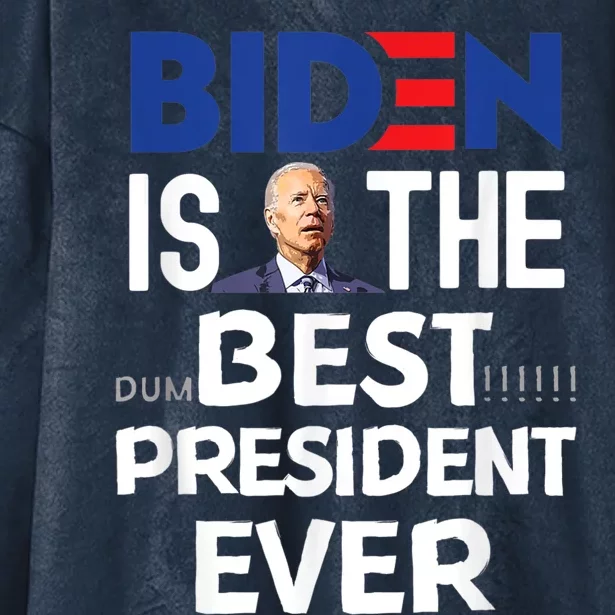 Funny Anti Joe Biden Tee Idiot Confused Dumbest President Hooded Wearable Blanket