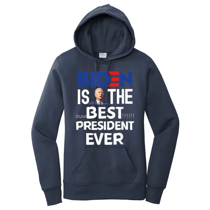 Funny Anti Joe Biden Tee Idiot Confused Dumbest President Women's Pullover Hoodie