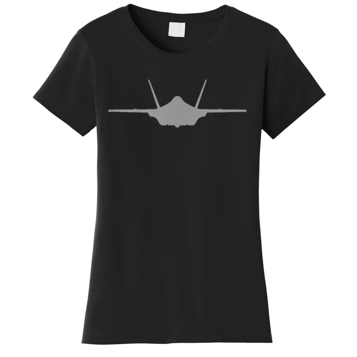 F35 A JSF Lightning II Aircraft Silhouette And Tri View Women's T-Shirt