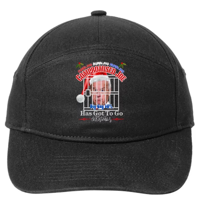 Funny Anti Joe Biden Compromised Christmas Republican Ugly 7-Panel Snapback Hat