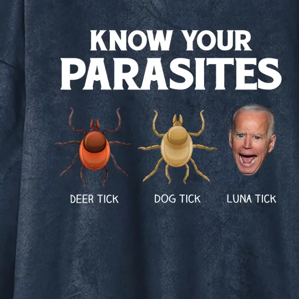 Funny Anti Joe Biden Shirts, Know Your Parasites Humor Hooded Wearable Blanket