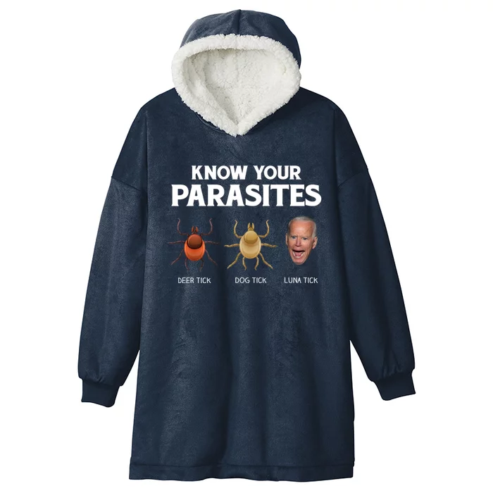 Funny Anti Joe Biden Shirts, Know Your Parasites Humor Hooded Wearable Blanket