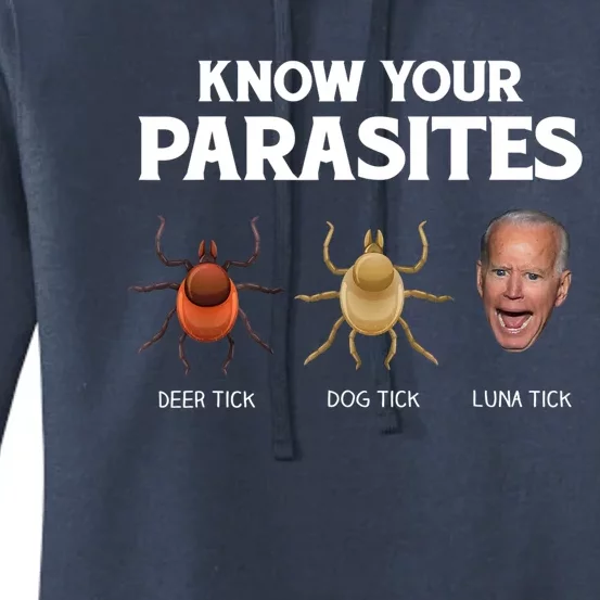 Funny Anti Joe Biden Shirts, Know Your Parasites Humor Women's Pullover Hoodie