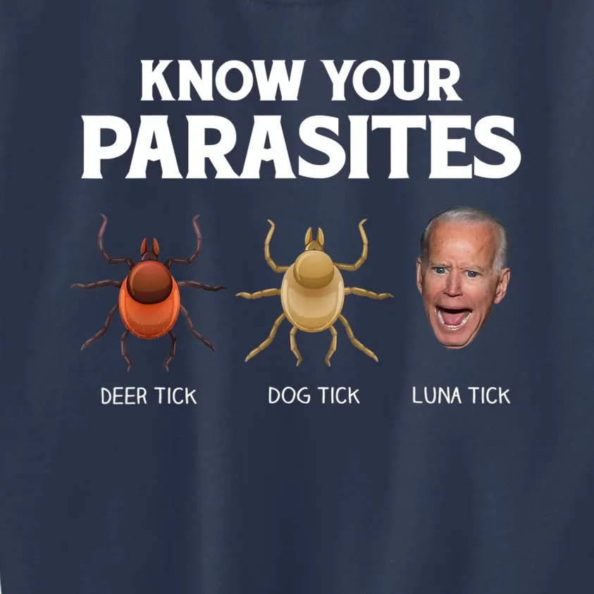 Funny Anti Joe Biden Shirts, Know Your Parasites Humor Kids Sweatshirt