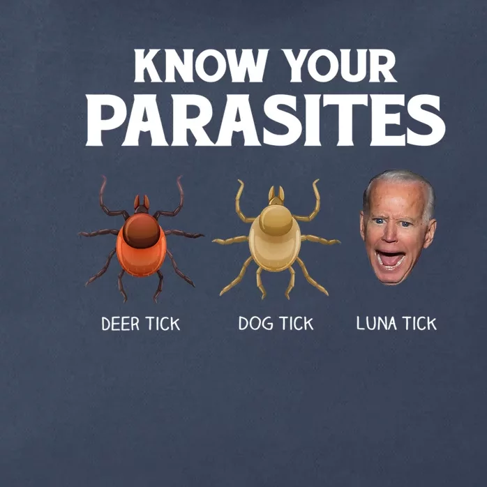 Funny Anti Joe Biden Shirts, Know Your Parasites Humor Zip Tote Bag