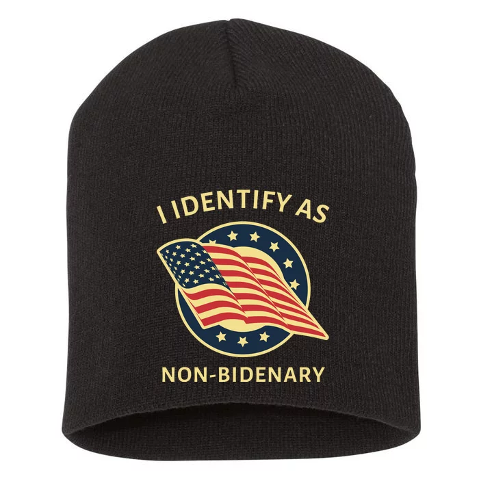 Funny Anti Joe Biden MAGA Conservative Non Bidenary Short Acrylic Beanie